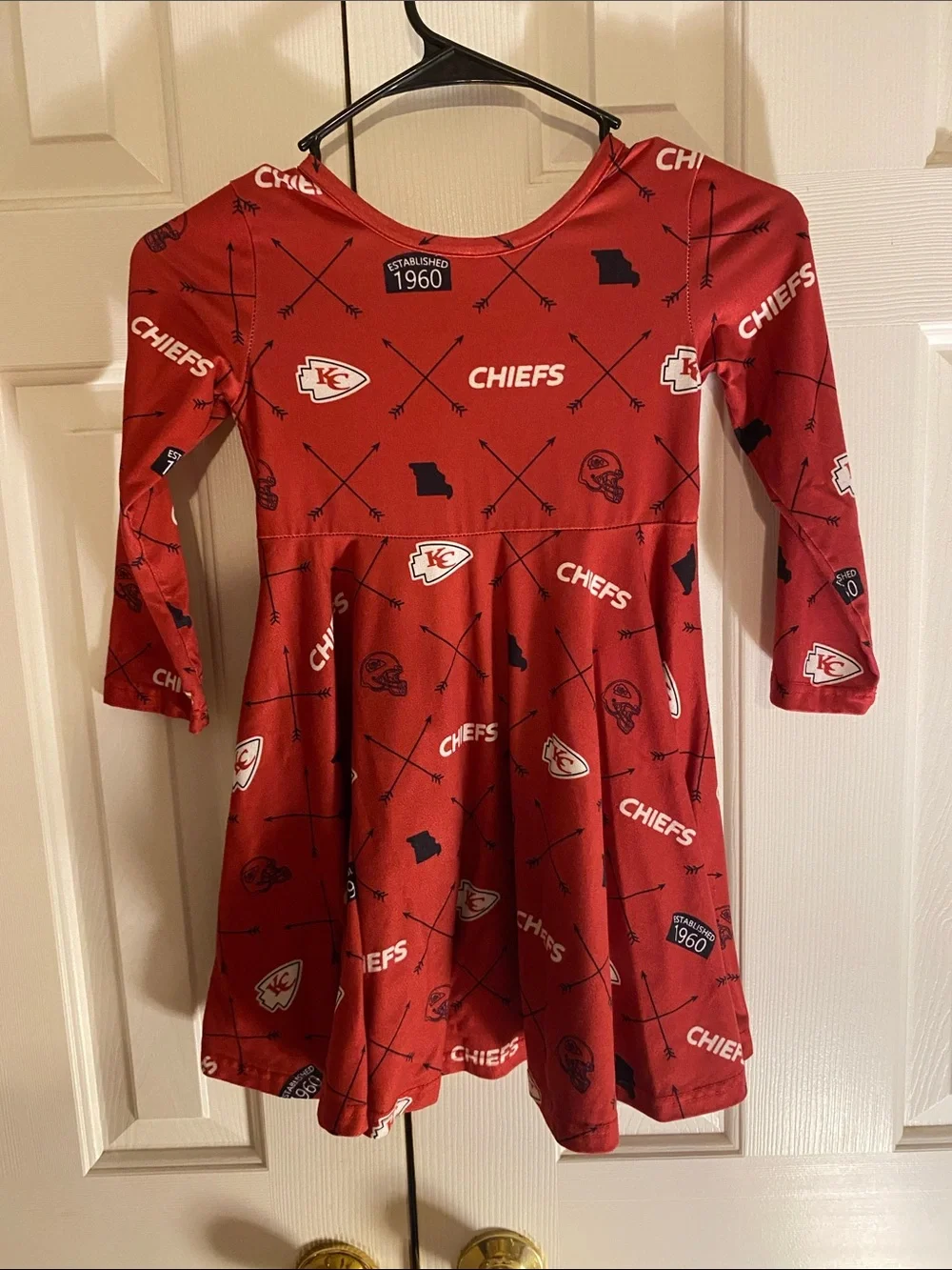 Red Girls' Long-Sleeve Team Dress